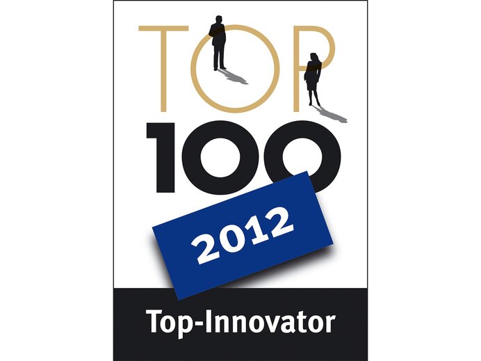 Seal "Top 100 -Innovator 2012" in gold / black