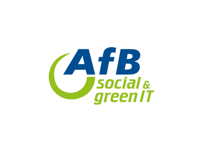 Logo - AfB social & green IT written in blue and green
