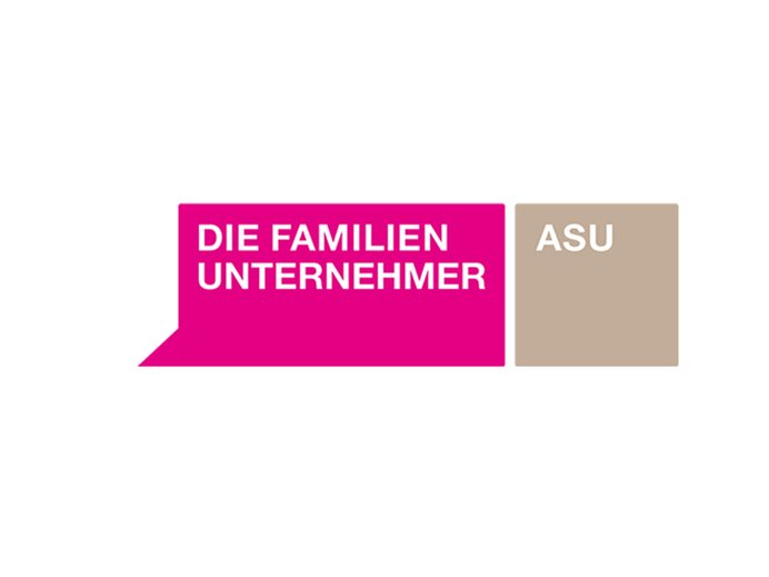  Logo "DIE FAMILIEN UNTERNEHMER", ASU in pink and beige