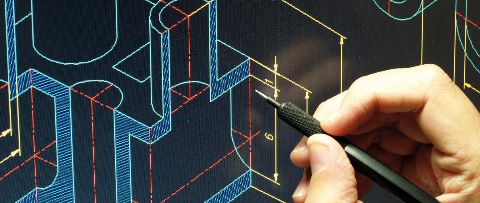 A hand draws a digital graphic with a pen