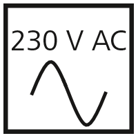Symbol for 230 V AC alternating voltage 